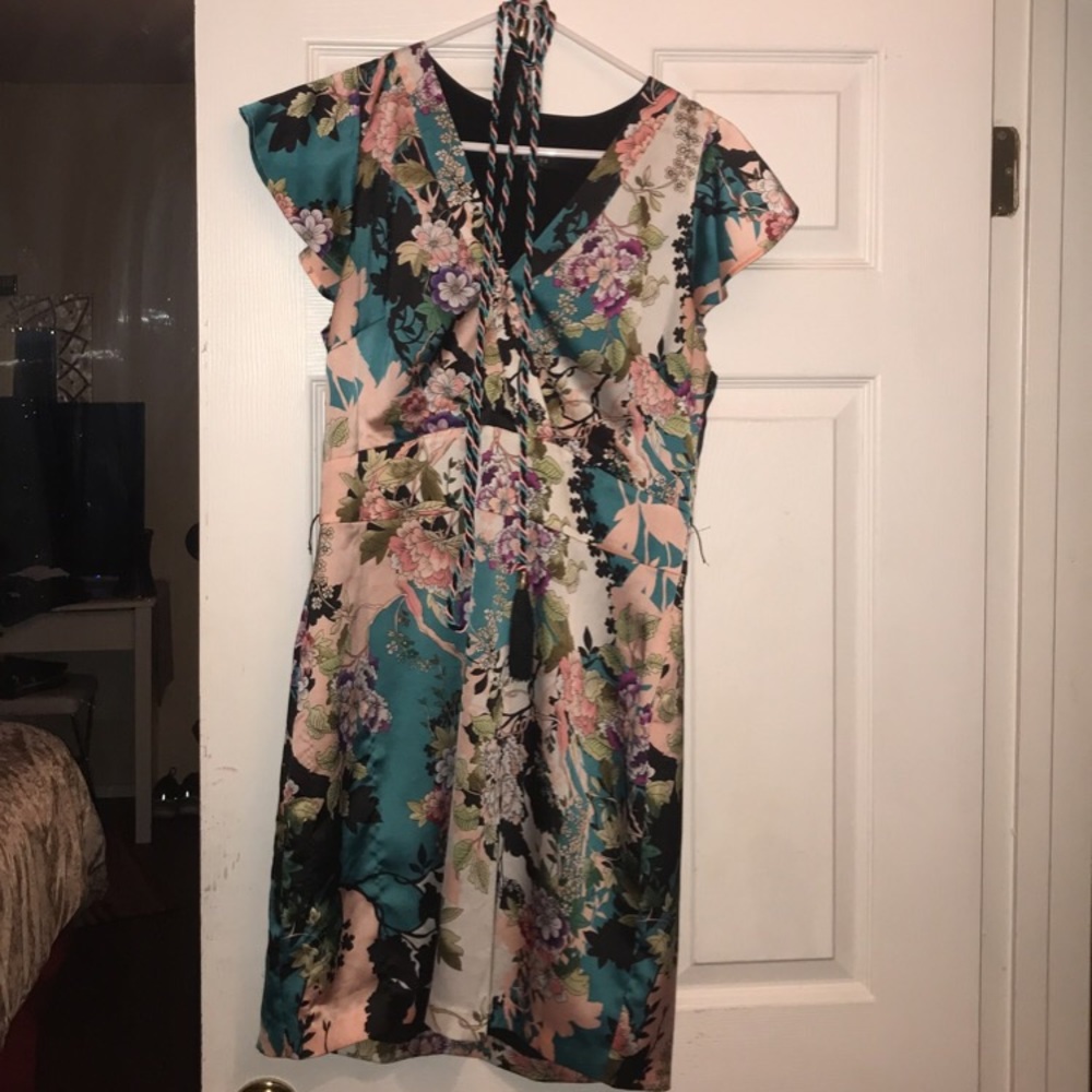 Multi color dress with tassels for waist